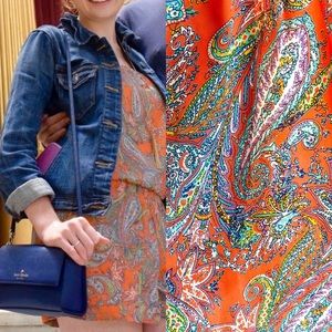 2/$10 Women’s Strapless Orange Patterned Romper S